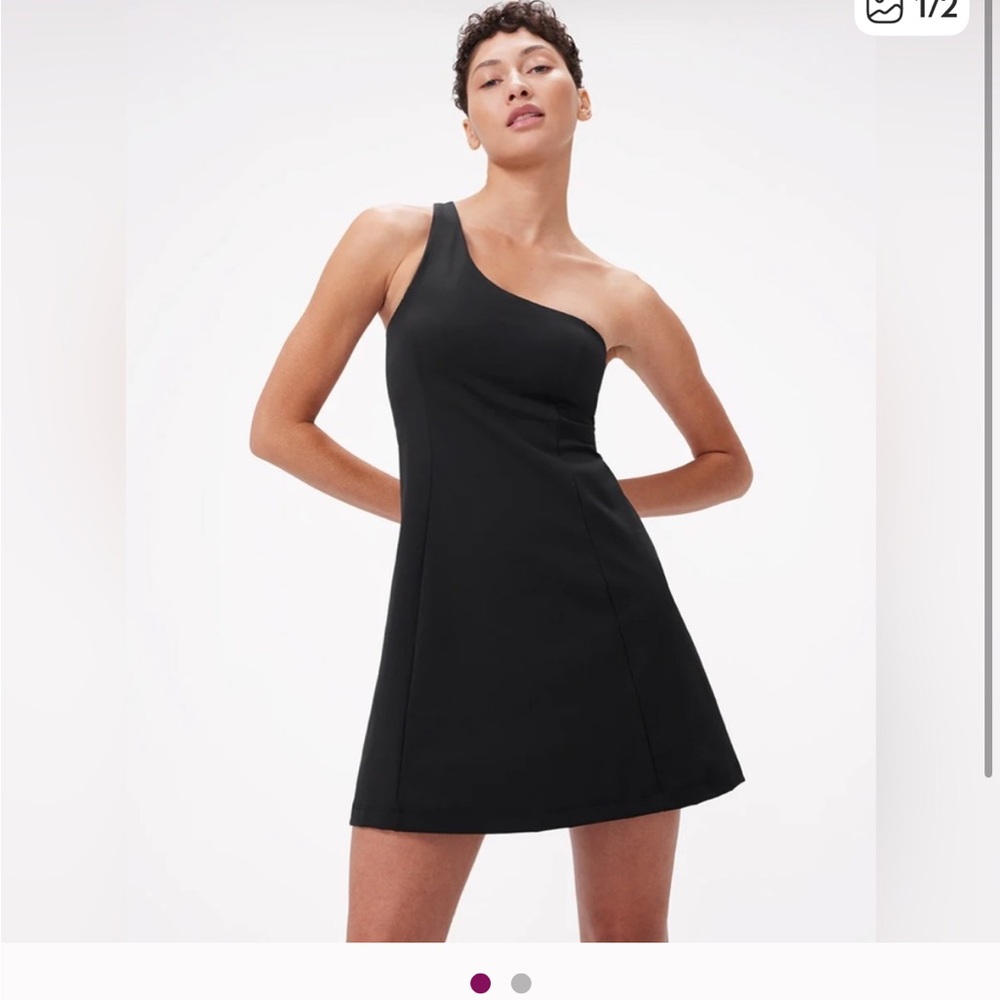 Outdoor Voices Poppy Red Asymmetrical Strap Exercise Dress